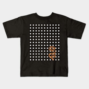 Abstract Geometric Rectangles Nature Orange Rose Kids T-Shirt